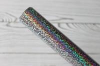 Термотрансферная пленка FLEX PU - Серебро голограмма (50 см х 1 м) GL03 с липким слоем