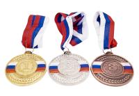 Медаль КМ4 Бронза с лентой, 64 мм